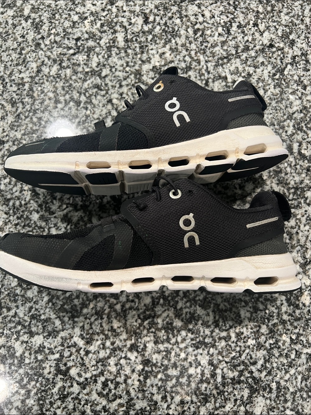 On Running Kids Black Sneakers with White Soles